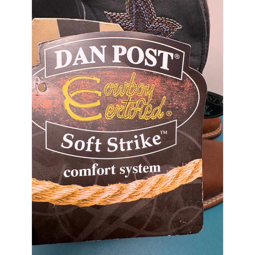 Dan Post Mens 8.5D Winslow Brown Black Leather Square Toe Cowboy Boots DP4556 - Picture 4 of 16